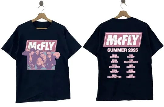 McFly Summer 2025 Tour Black T-Shirt, Double Sided