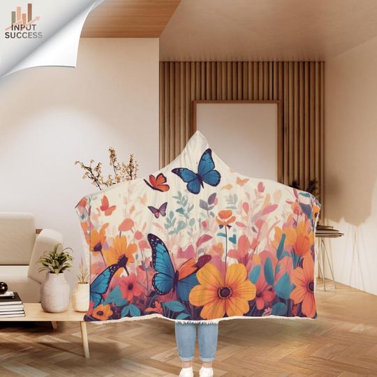 Discover Floral and Butterfly Snuggle Blanket