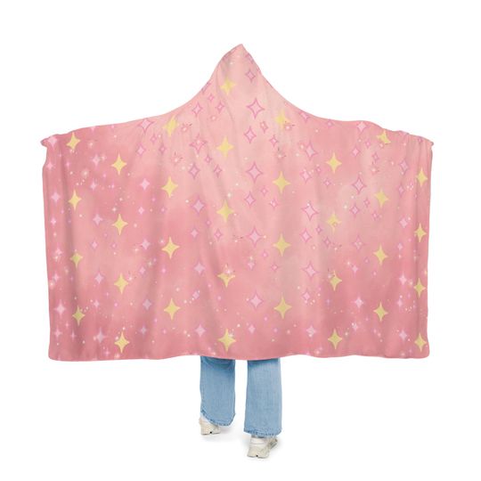 Pink Sparkly Hooded Throw Blanket: Cozy Winter Snuggle Wear