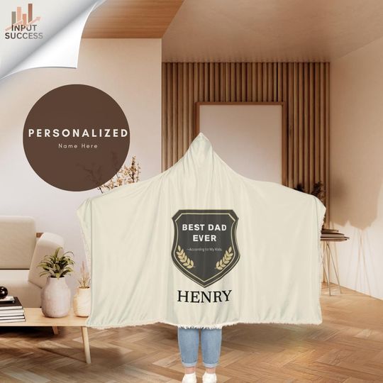 Discover Best dad ever snuggle blanket | Personalized 100%  polyester sherpa and microfleece hooded blanket | Father's Day Gift