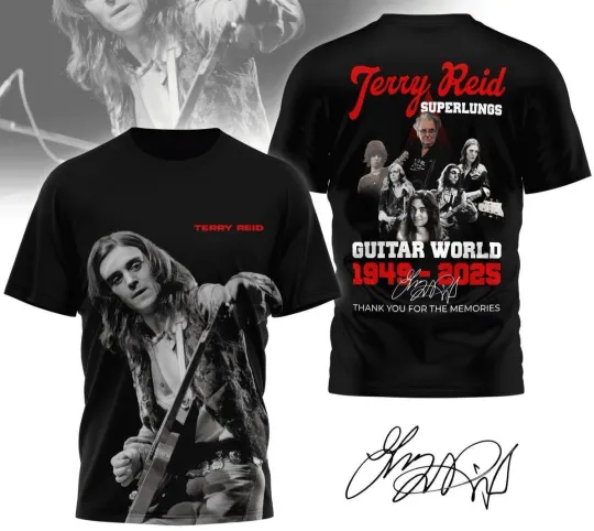 Discover Terry Reid Superlungs Guitar 3D T-Shirt 1949-2025 Memories