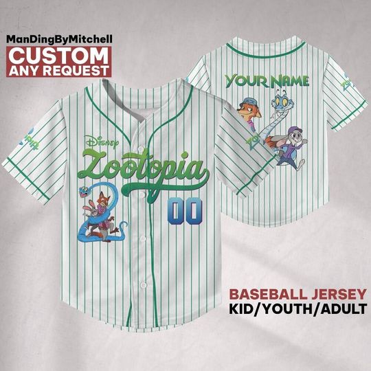 Discover Personalize Disney Zootopia Famous Characters ,Custom Kid Youth Adult Baseball Family Team Jersey, Disneyland Cute Birthday Gift