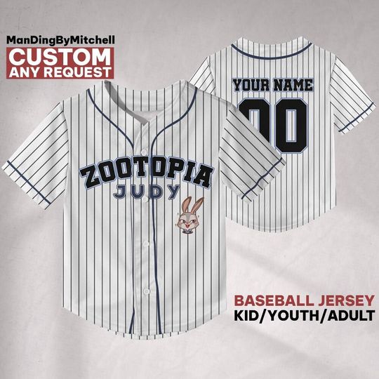 Discover Personalize Disney Zootopia Cute Judy ,Custom Kid Youth Adult Baseball Family Team Jersey, Disneyland Cute Birthday Gift