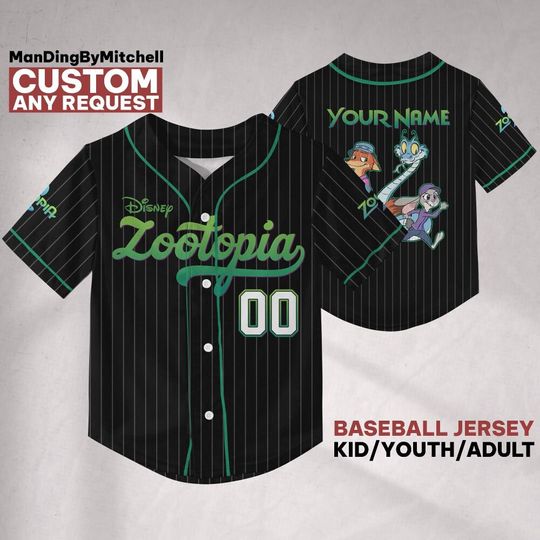 Personalize Disney Zootopia Judy Nick And Gary ,Custom Kid Youth Adult Baseball Family Team Jersey, Disneyland Cute Birthday Gift