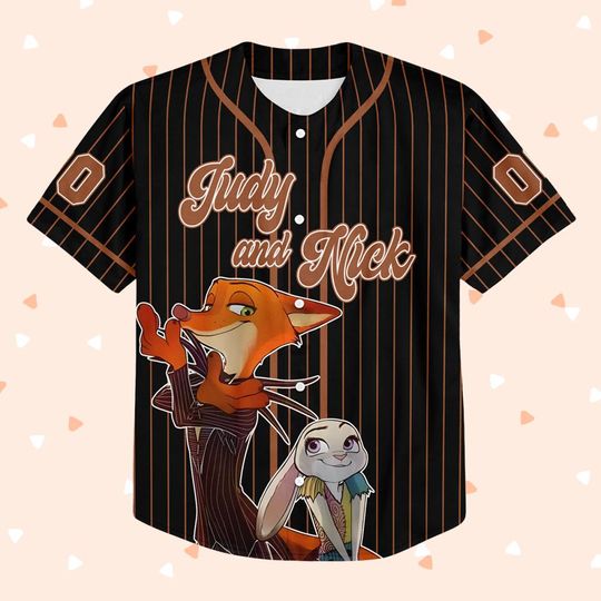 Custom Nick and Judy Halloween Baseball Jersey, Gilmore Ghouls Zootopia Characters, Spooky Season Shirt, Disney Gifts Halloween 26825LN20