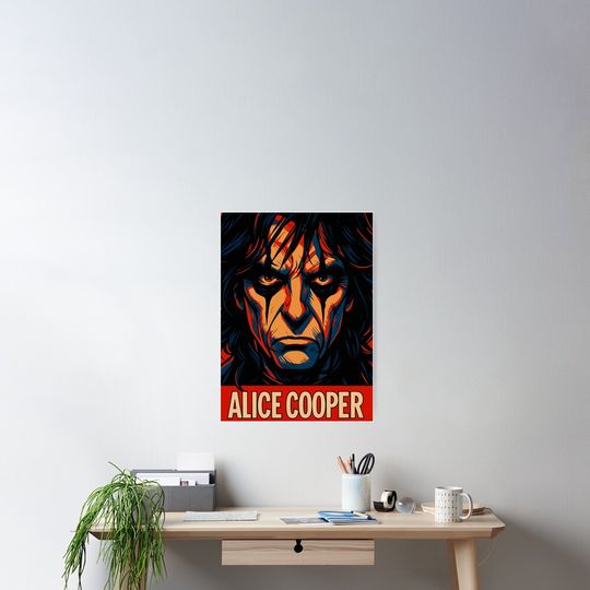 Alice Cooper Poster – Iconic Rock Artwork Gift for Music Collectors