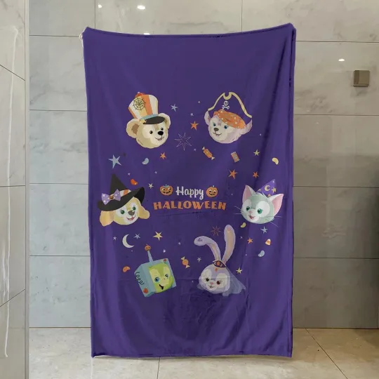 Disney Halloween Blanket, Mickey Friends Pumpkins Fleece Blanket