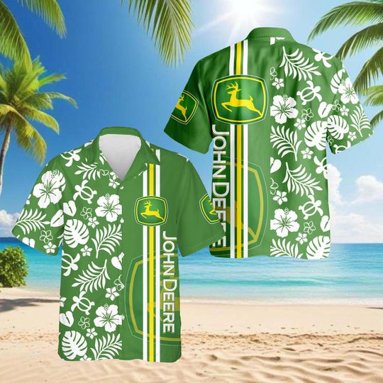 John Dee Tropical Hawaiian Shirt, Farm Aloha Shirt for Men, Short Sleeve Tropical Shirt, John Dee Gift, Summer Beach Shirt