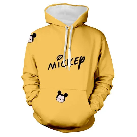 Discover Disney Stitch and Mickey 3D Hoodie, Anime Fashion Boys' and Men's Sweatshirt for Fall