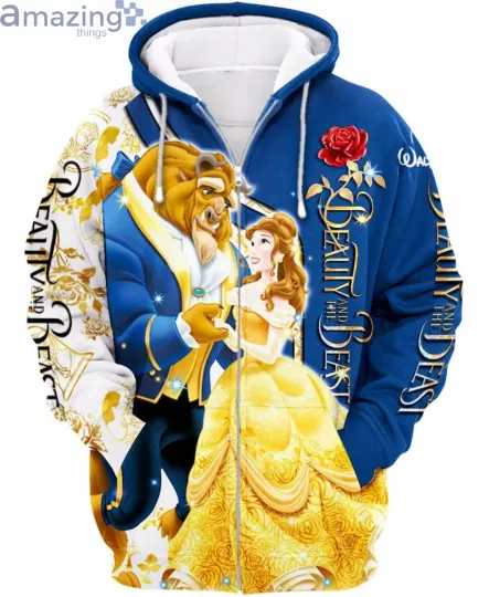 Discover Beauty and the Beast 3D Hoodie for Men and Women Casual Disney Streetwear Zip Hoodie