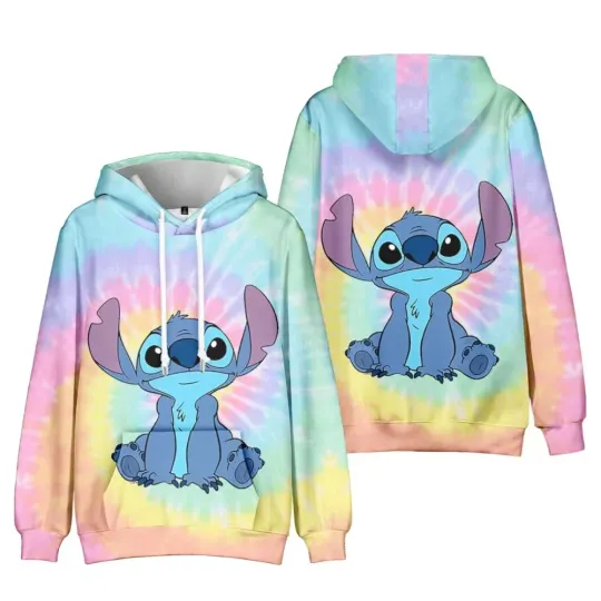 Miniso Disney Stitch 3D Hoodie Men Women Autumn Winter Sweatshirt