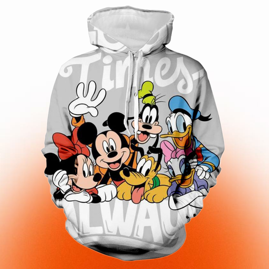 Discover 2025 New Streetwear Hoodie Men's Fall Long Sleeve Harajuku Disney Donald Duck and Mickey Brand 3D Printed Casual Sweatshirt