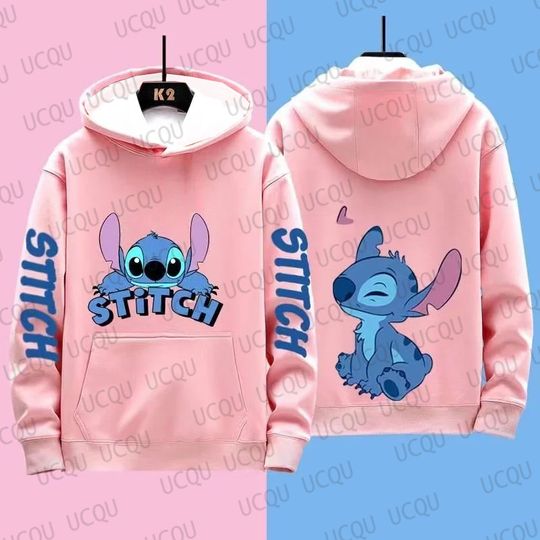 Discover Disney Stitch 3D Hooded Sweatshirt for Boys and Girls, Spring Anime Unisex Pullover