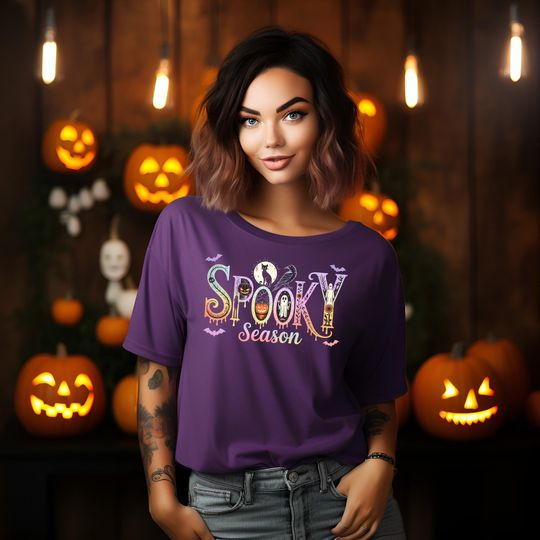 Discover Spooky Season Shirt, Family Halloween T-Shirt, Team Purple Tee