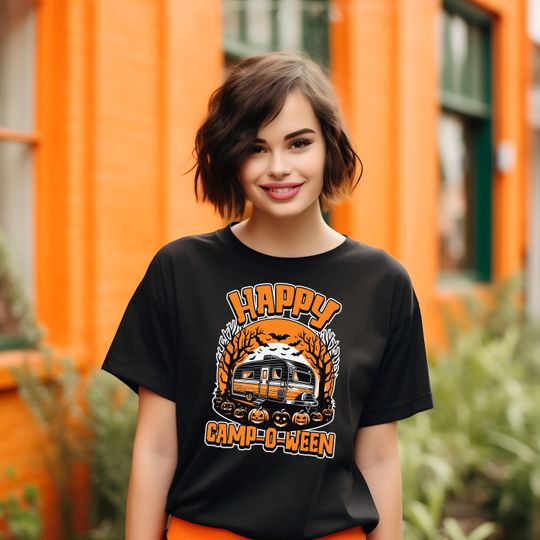 Happy Campoween Shirt, Halloween Camping T-Shirt, Halloween Caravan Tee