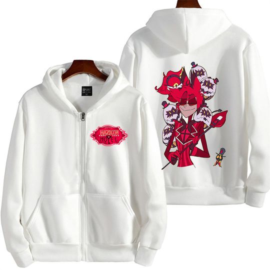 Hazbin Hotel Alastor Men Hoodie Spring Autumn Women With Zipper New Cartoon Anime