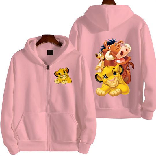 The Lion King Men Cartoon Hoodie Spring Autumn New Women Oversized Sweatshirt With Zipper New Couple street fashion Coat