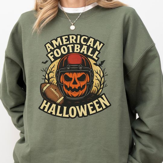 Discover Halloween Football Sweatshirt,Halloween Football Hoodie, Fall Game Day Mom Shirt, Spooky Football Mama Gift, Trendy Autumn Sports Outfit