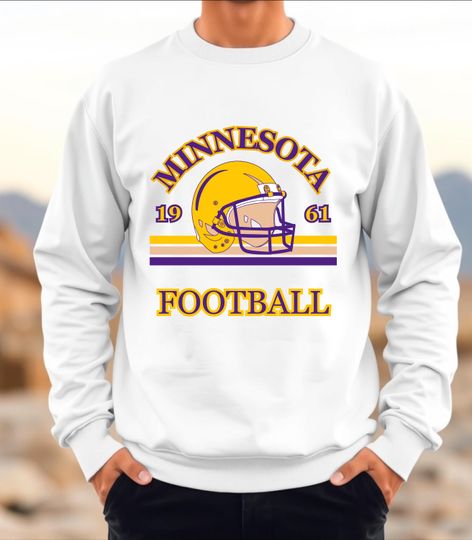 Discover Minnesota Football Unisex Sweatshirt, Vikings Fan Gift, Sports Team Apparel, Game Day Clothing, Crewneck Jumper