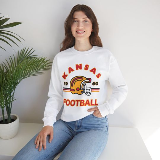 Kansas Football Sweatshirt, College Sweatshirt, Sports Fan Pullover, Game Day Apparel, Crewneck Jumper