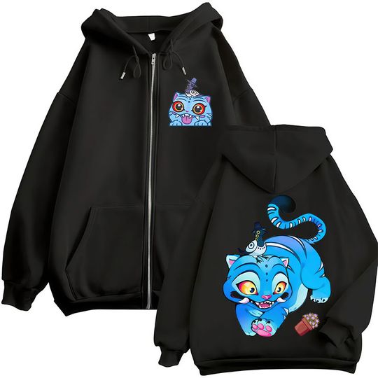 Discover Derpy Tiger KPop Demon Hunters 2025 Zipper Hoodie