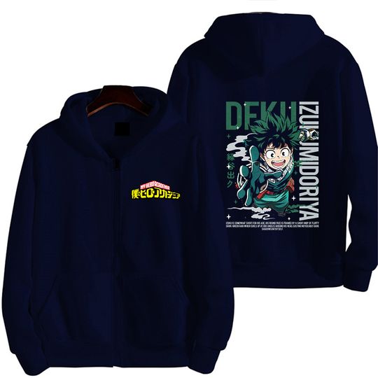 Discover My hero academy Izuku Midoriya Men Hoodie Spring Autumn Women Oversized Sweatshirt With Zipper New Couple street Coat