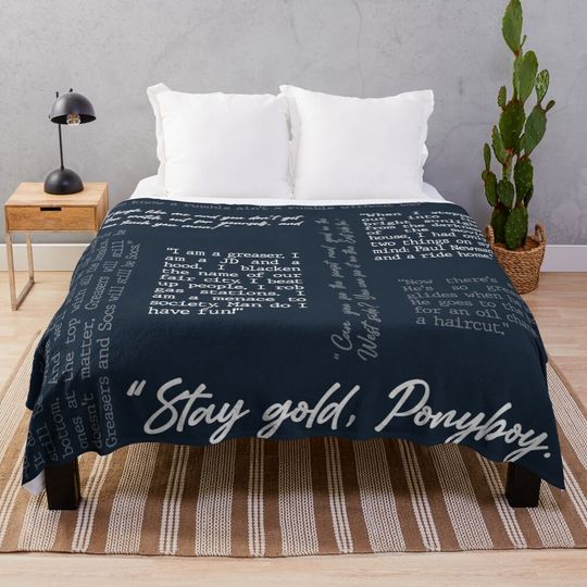 Discover Outsiders Word Cloud - Stay Gold Ponyboy Throw Blanket