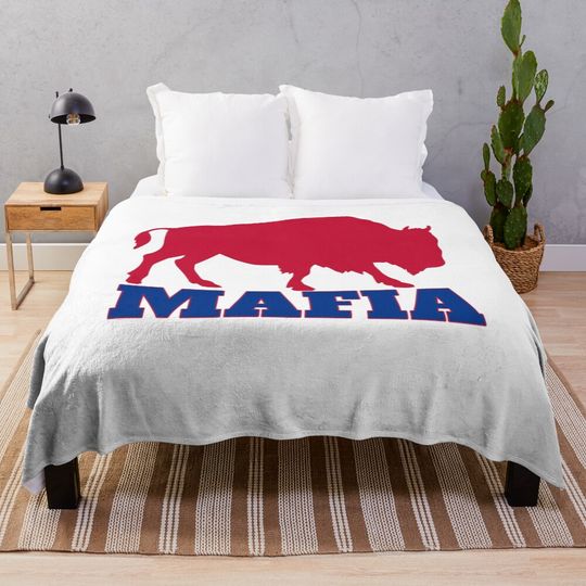 Bills Mafia Great Gift Buffalo Football Sports Bull Tailgate Party Throw Blanket