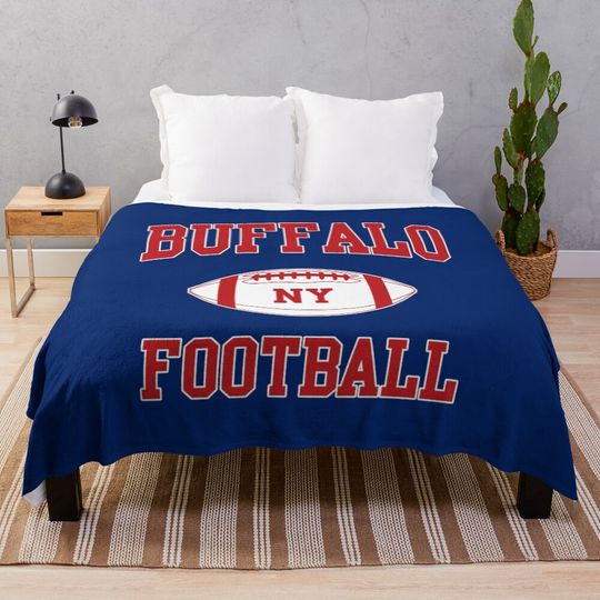 Discover Vintage Red Art NY Buffalo Football New York Sports Gift Throw Blanket