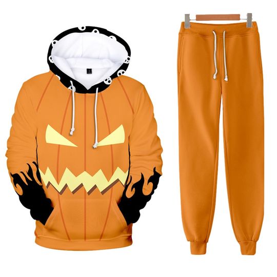 Discover New Men's Halloween Pumpkin Head Cosplay Hoodie