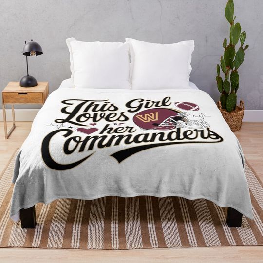 Discover This girl loves her commanders Throw Blanket