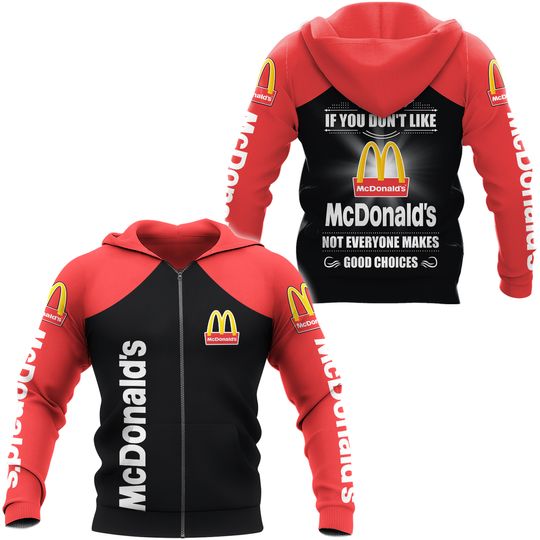 Halloween Mcdonald Fleece Hoodie, Mcdonald 3D All Over Print Hoodie, Winter Fleece Hoodie, Fast Food Hoodie, Unisex Fleece Hoodie