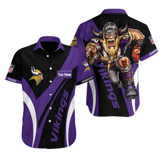 Minnesota Team Vikingss Hawaiian Shirt, Button Down Full Size