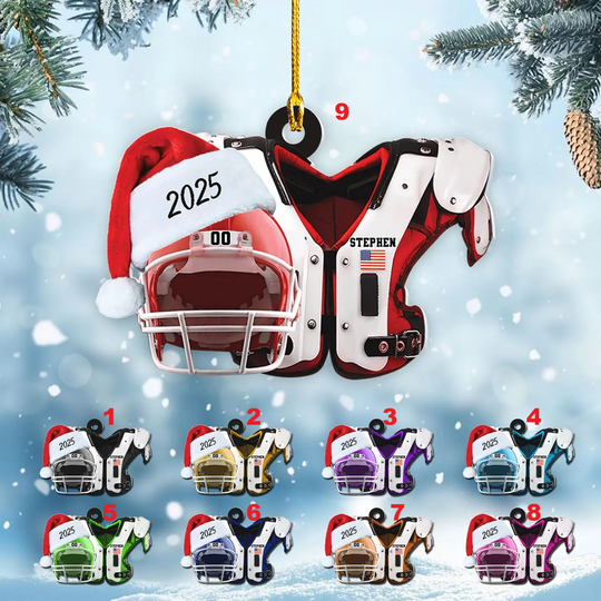 Personalized Football Ornament, for Football Players, Coaches, Fans, Sports Holiday Decoration for Team Spirit, Festive Tree Keepsake