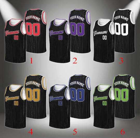 Personalized Pin Stripe Basketball Jersey Custom Name And Number Game Day Outfit