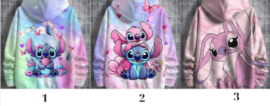 Disney Stitch & Angels 3D Print Hoodie Women’s Pullover Sweatshirt Hooded Casual Autumn Winter