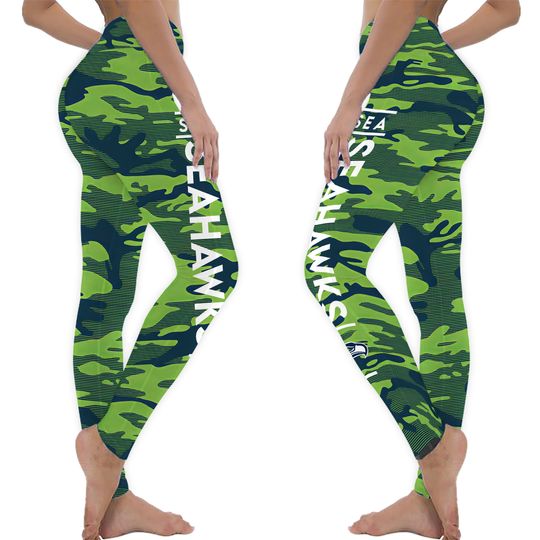 Seattle Seahawks Leggings, Football Yoga Pants Leggings