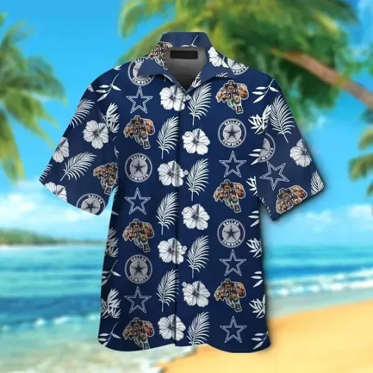 Discover Dallas Football Team Cowboyss Hawaiian Button Down Shirt