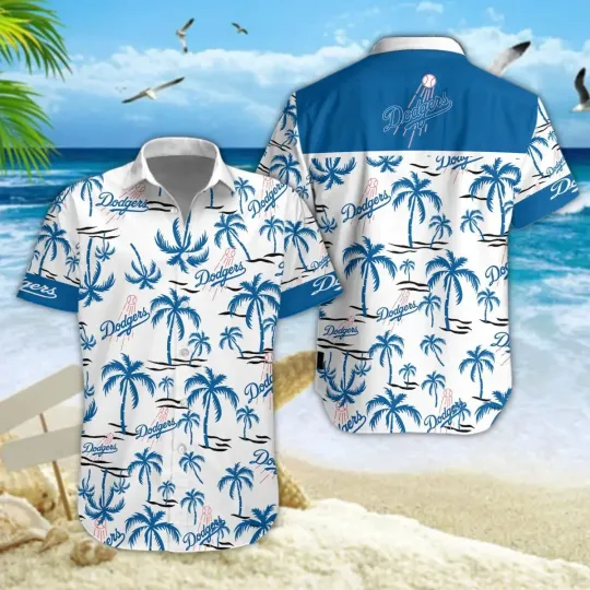 Discover Los Angeles Baseball Team Dodgerss Hawaiian Button Down Shirt