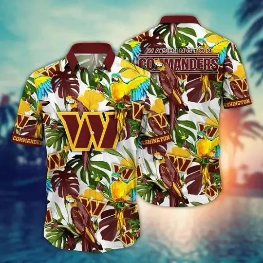 Discover Washington Football Team Commanderss Hawaiian Button Down Shirt