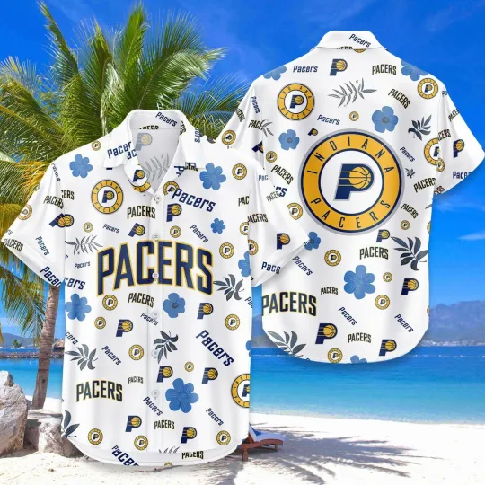 Discover Indiana Basketball Team Pacerss Hawaiian Button Down Shirt