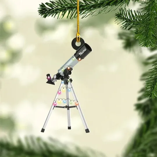 Telescope Christmas Ornament, Xmas Tree Decor, Loved Telescope Ornament