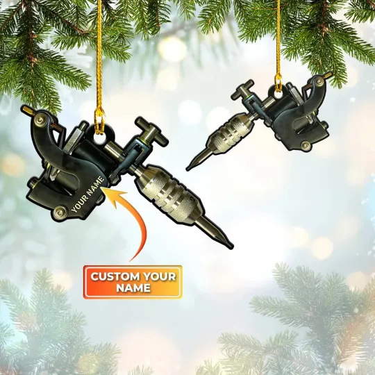 Tattoo Artist Christmas Ornament, Xmas Tree Decor, Hanging Ornament Gift