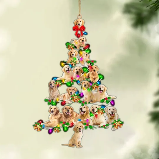 Discover Golden Retriever Dog Christmas Tree Ornament, Dog Hanging Ornament Gift