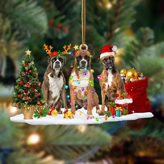 Discover Boxer Christmas Ornament, Dog Christmas Ornament, Car Ornament