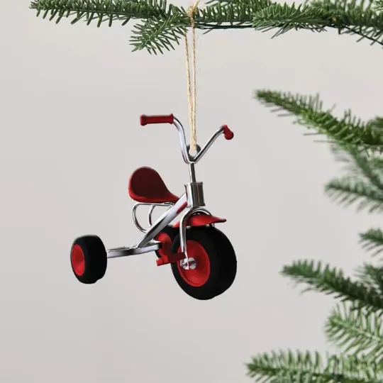 Discover Child's Tricycle Christmas Ornament, Christmas Tree Decor, Bicycle Shop Ornament