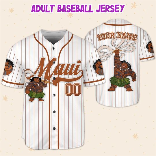 Discover Personalized Moana simple baseball uniform, custom Disney Moana Princess jersey shirt, baseball uniform for children and adults