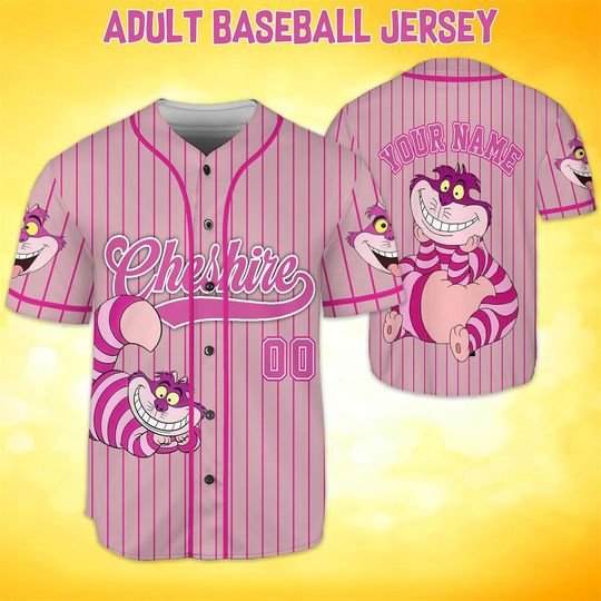 Discover Cute Cheshire Cat Baseball Jersey, Disney Alice in Wonderland Vintage T-shirt, Magic Kingdom, Disneyland Family Shirt
