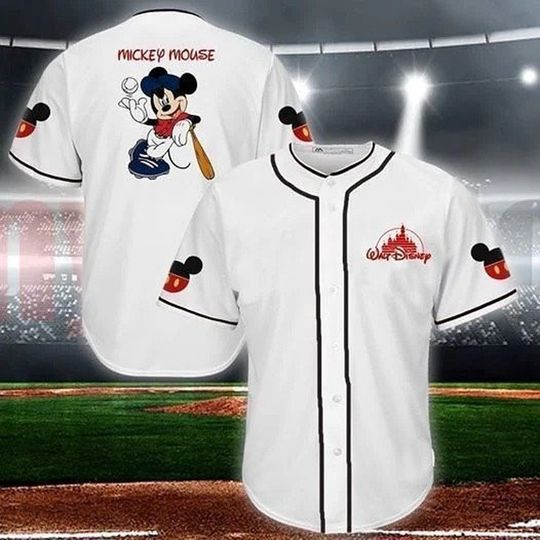 Discover Disney Mickey Mouse Shirts, Custom Name Disney Mickey Mouse and Friends Player Baseball Jerseys, Gifts for Adults Children