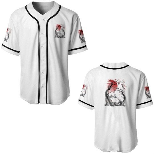 Discover Fun Totoro baseball jerseys, casual breathable button-down shirts for adults and children in summer, Disney cartoon costumes